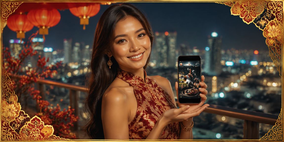 Pemain Malaysia dalam pakaian batik menikmati pertaruhan sukan maya dari telefon pintar